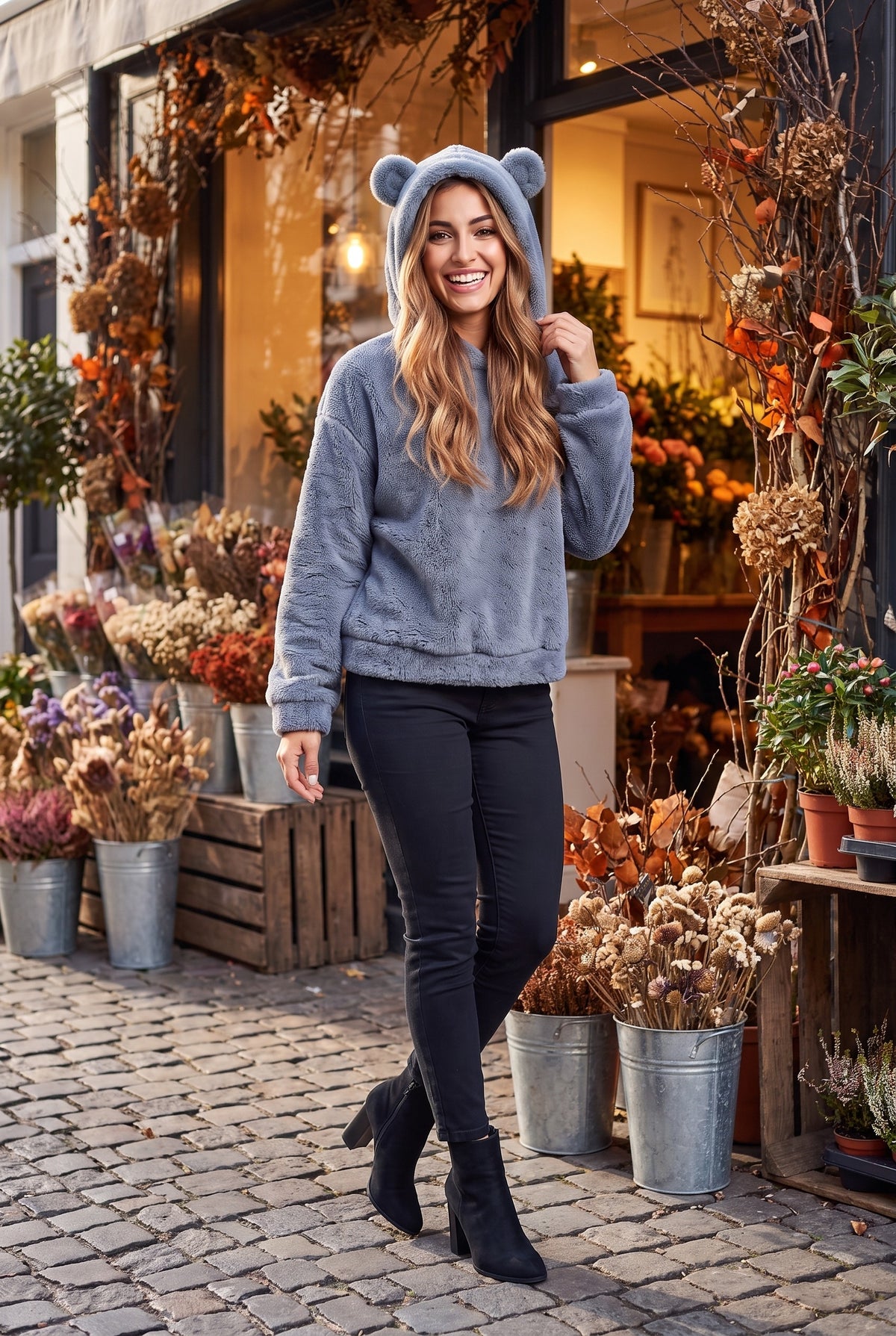 ADALINE Fluffy Teddy Hoodie, lifestyle