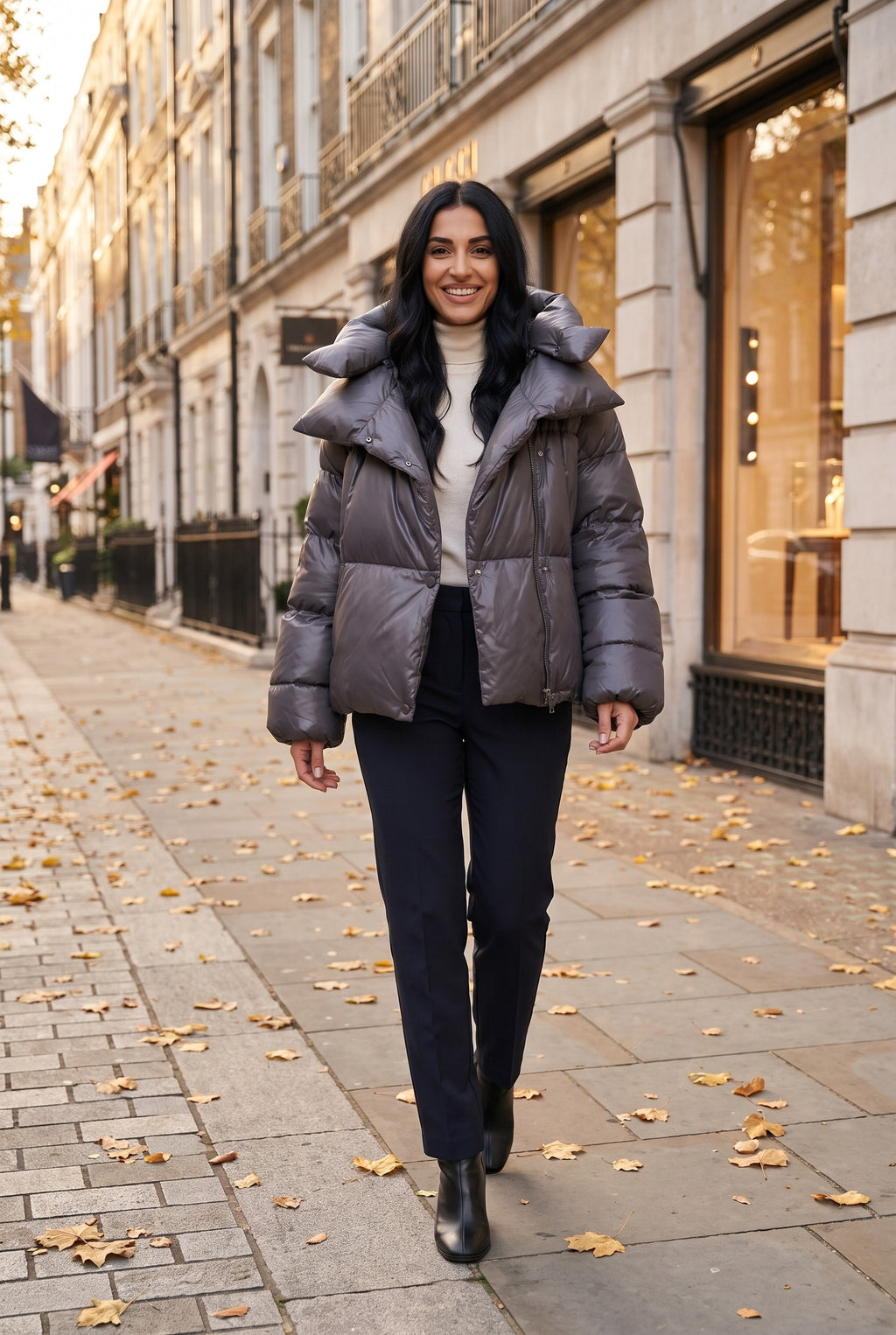 ARWEN Oversized Hooded Cropped Puffer Jacket, lifestyle