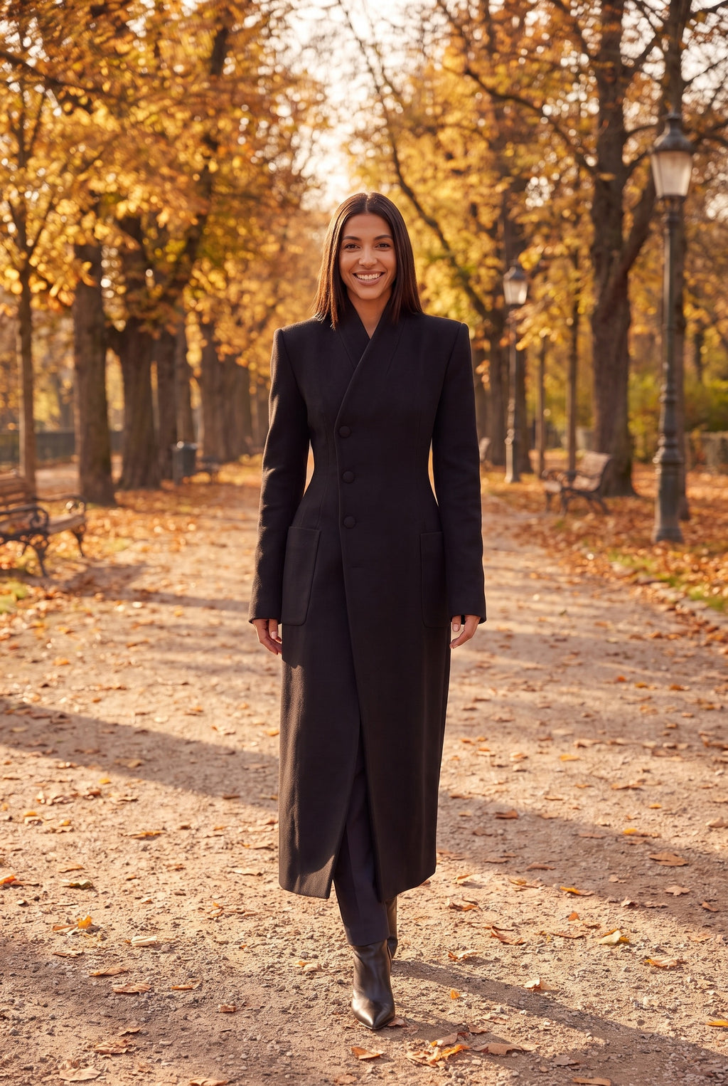 BEATRIX Long Single Breasted Tailored Coat, lifestyle