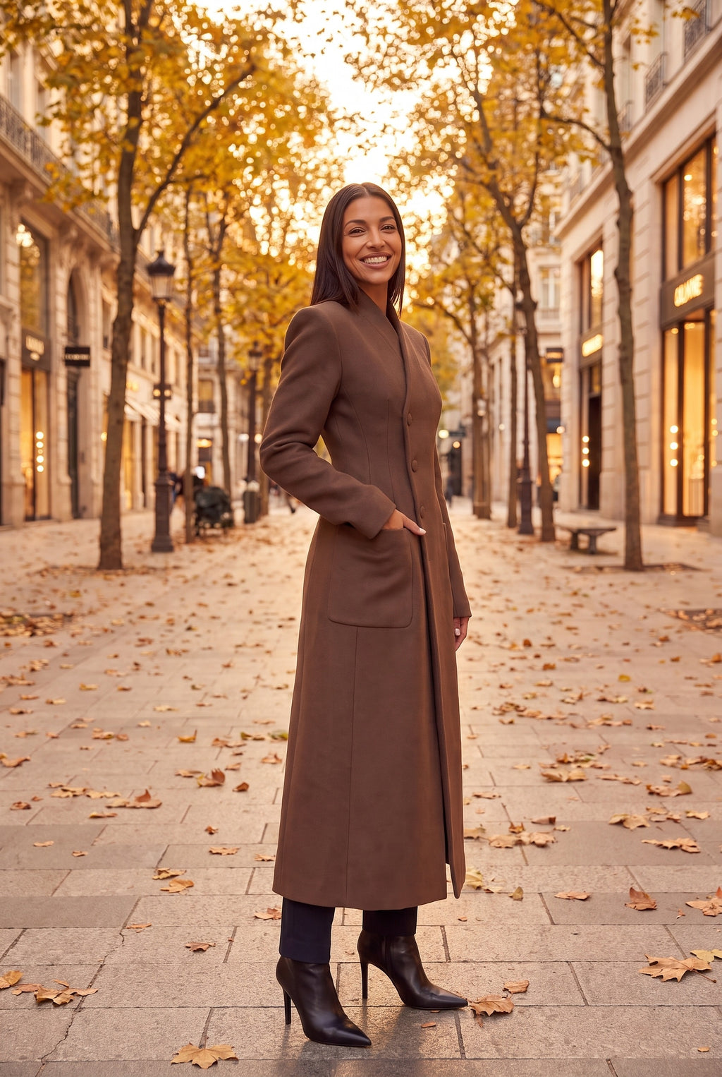 BEATRIX Long Single Breasted Tailored Coat, lifestyle