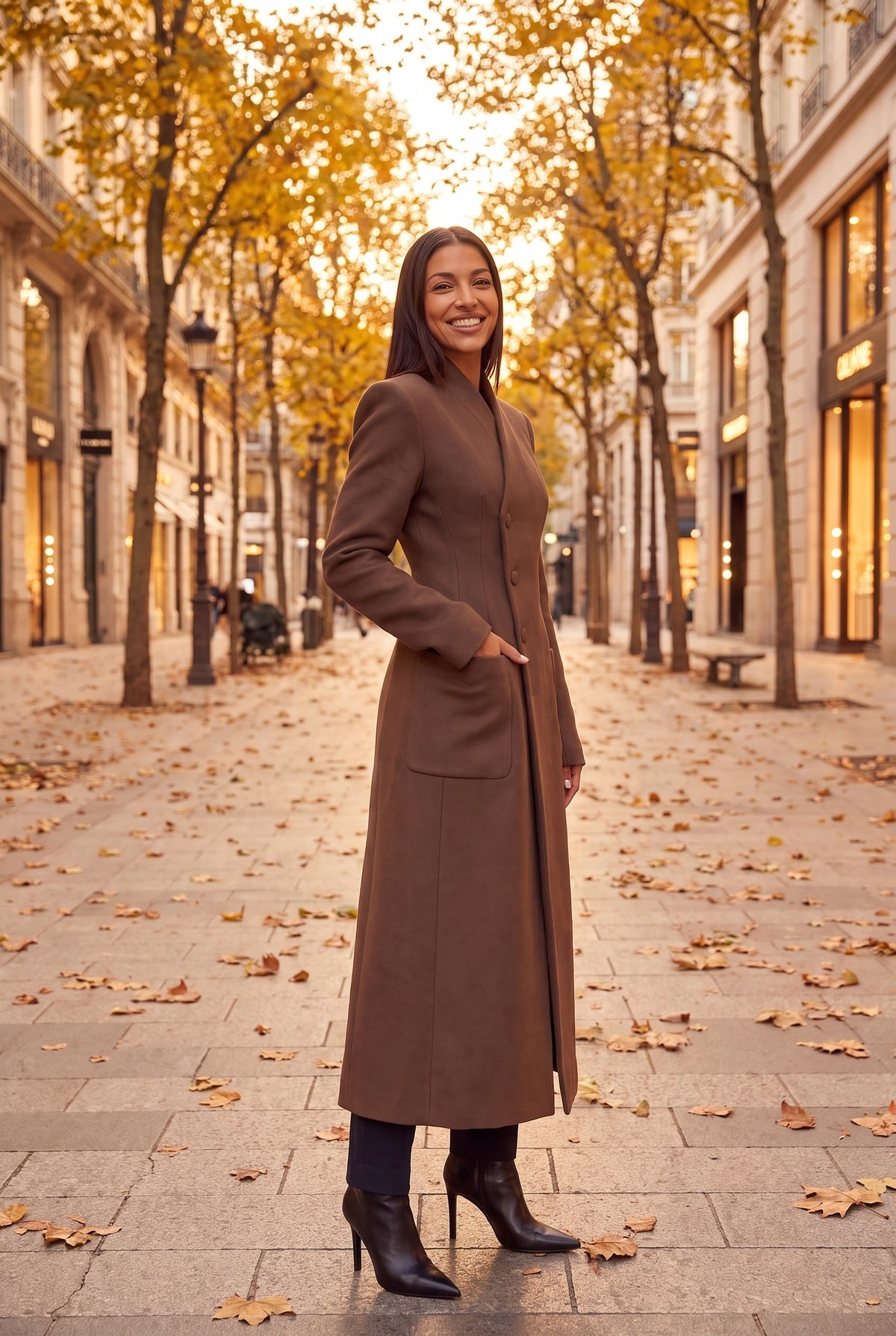 BEATRIX Long Single Breasted Tailored Coat, lifestyle