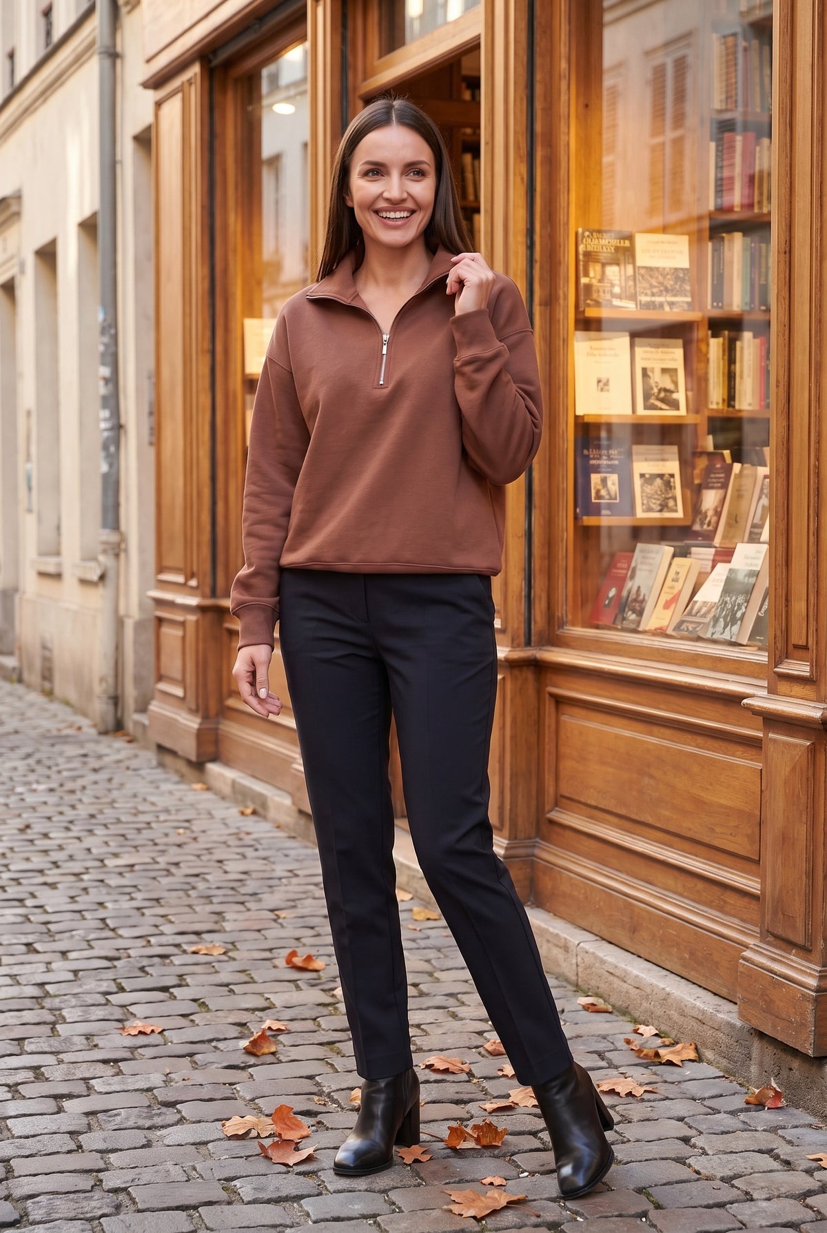 CAMILA Half Zip Collared Jumper, lifestyle