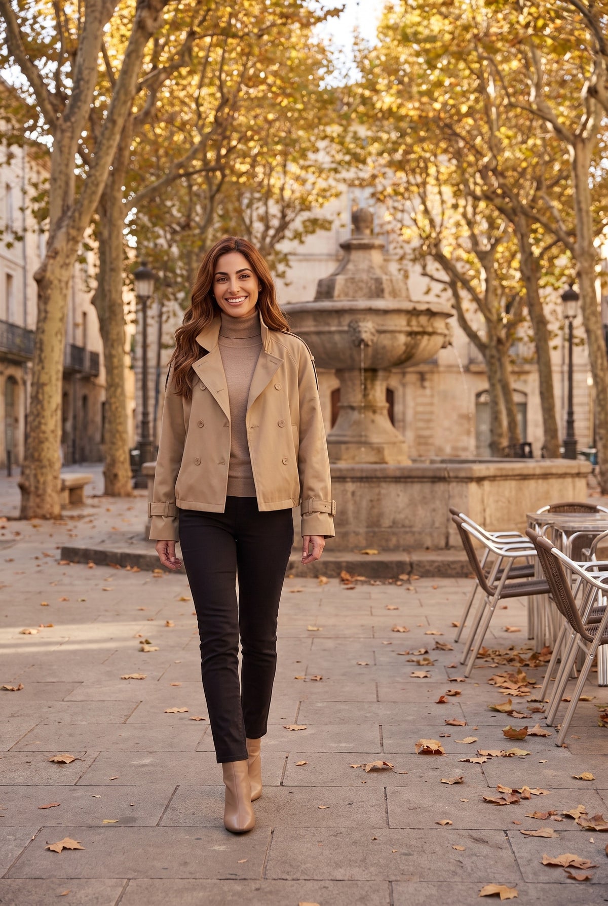 DAKOTA Cropped Belted Trench Jacket, lifestyle
