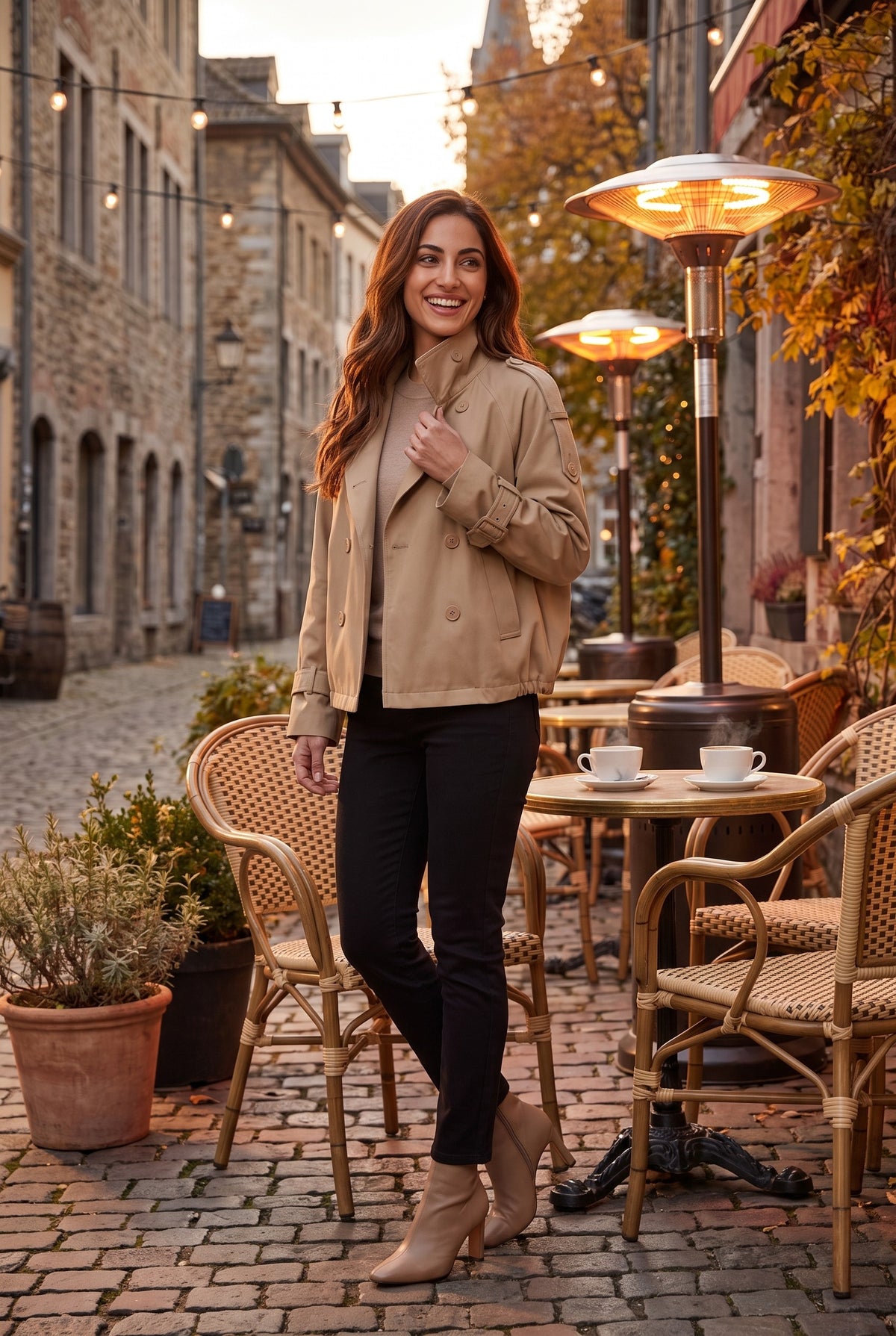 DAKOTA Cropped Belted Trench Jacket, lifestyle