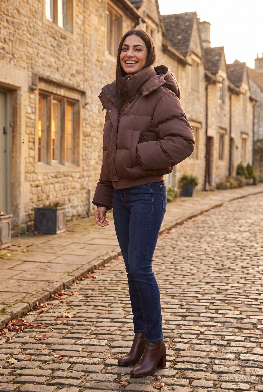 DANU Hooded Cropped Puffer Jacket, lifestyle