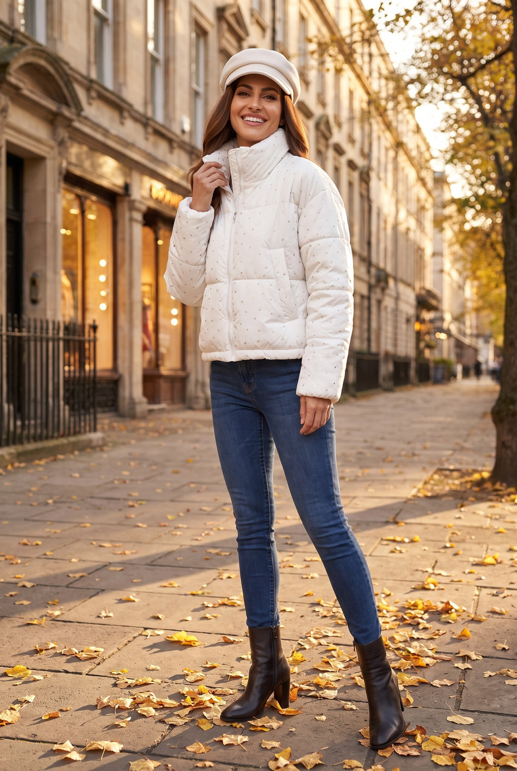 ELIN Embellished Cropped Puffer Jacket, lifestyle