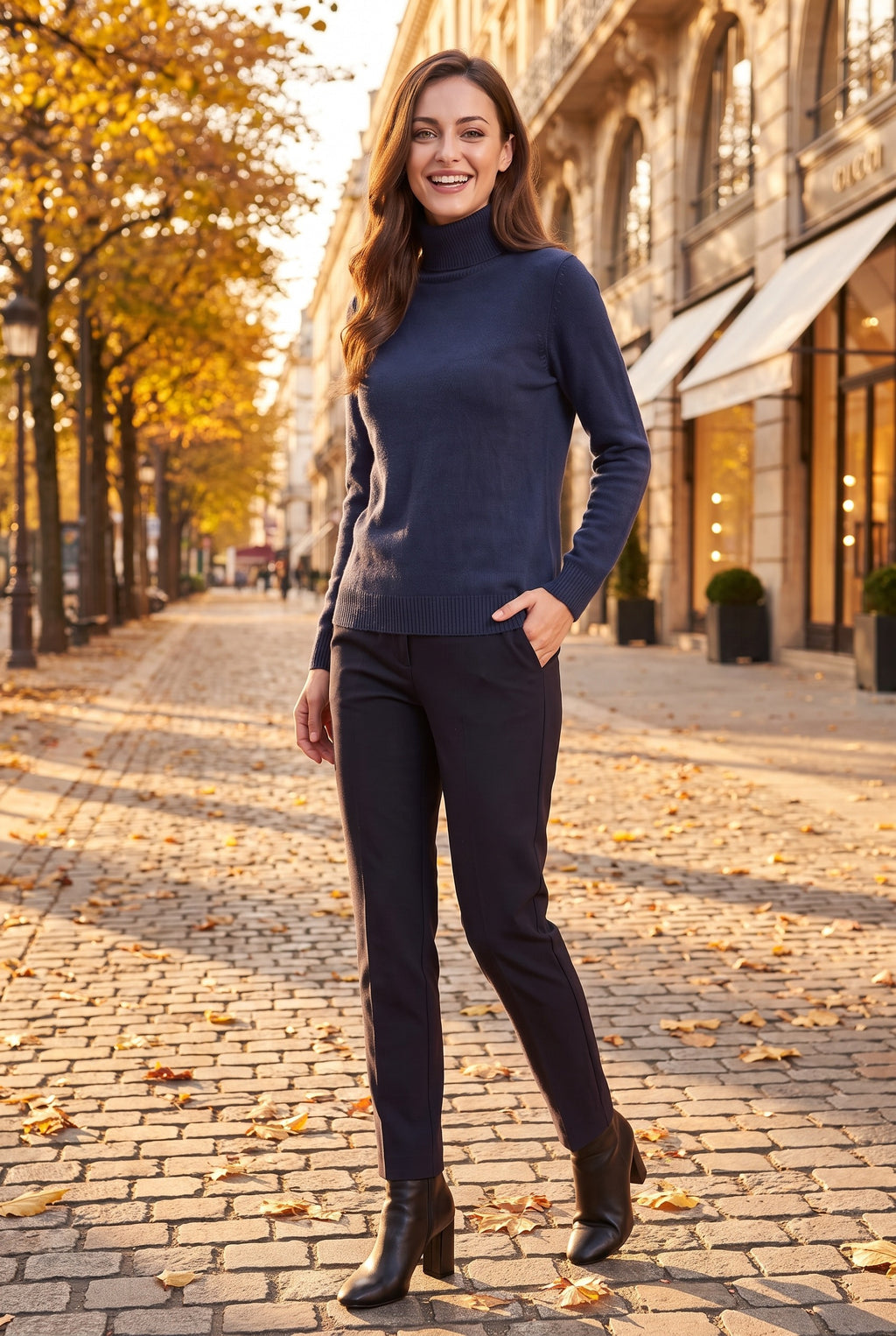 ELIZA Fluffy Knit Roll Neck Jumper, lifestyle