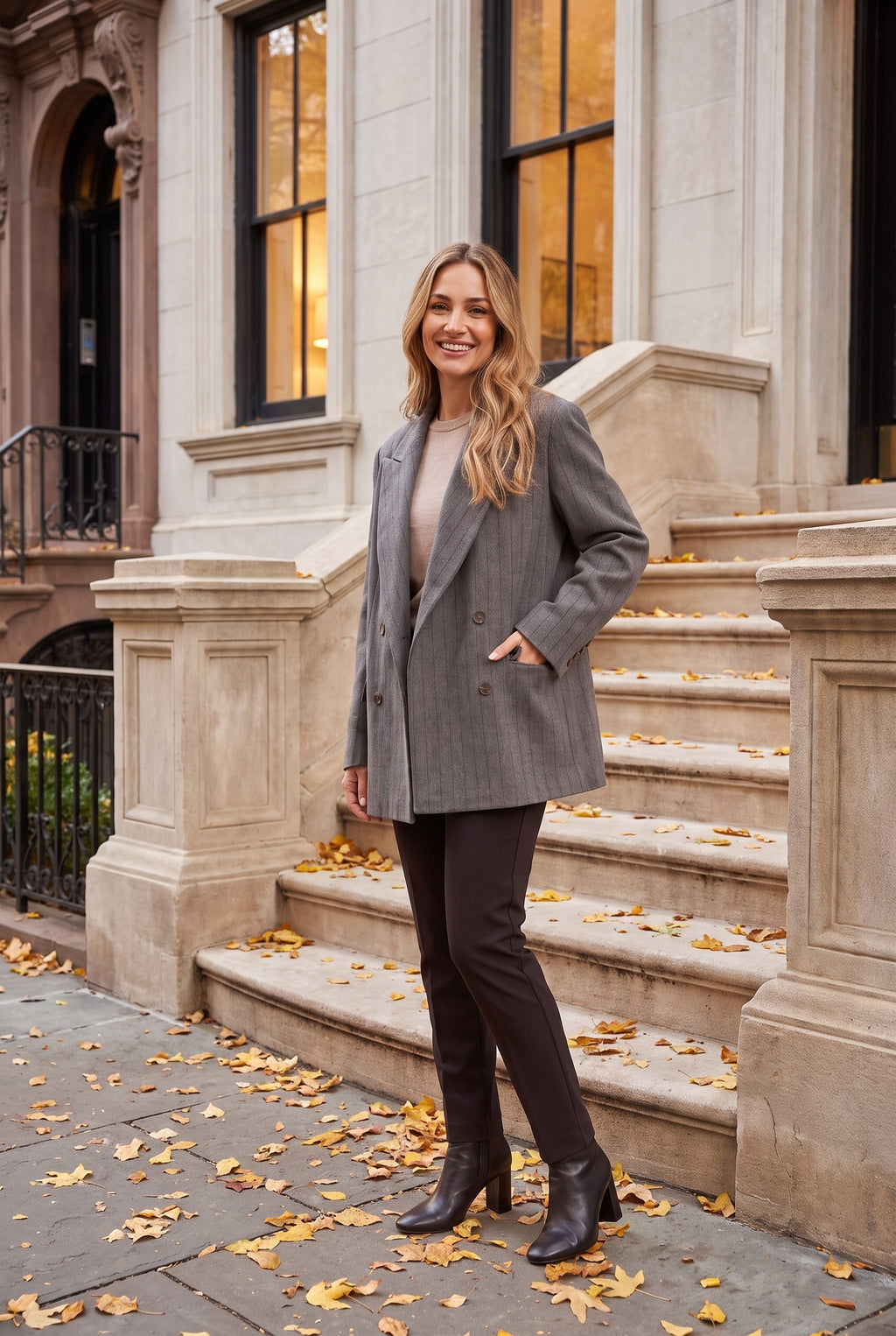 GENEVIEVE Oversized Double Breasted Blazer, lifestyle