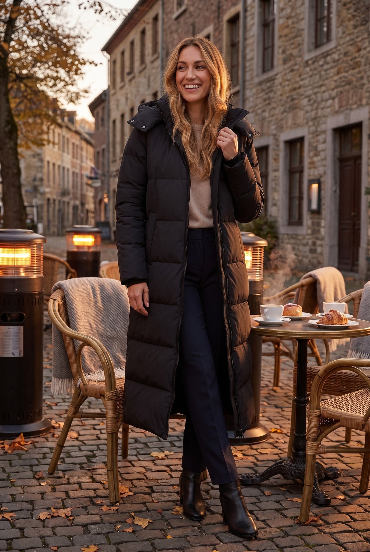 ISOBEL Hooded Maxi Puffer Coat, lifestyle