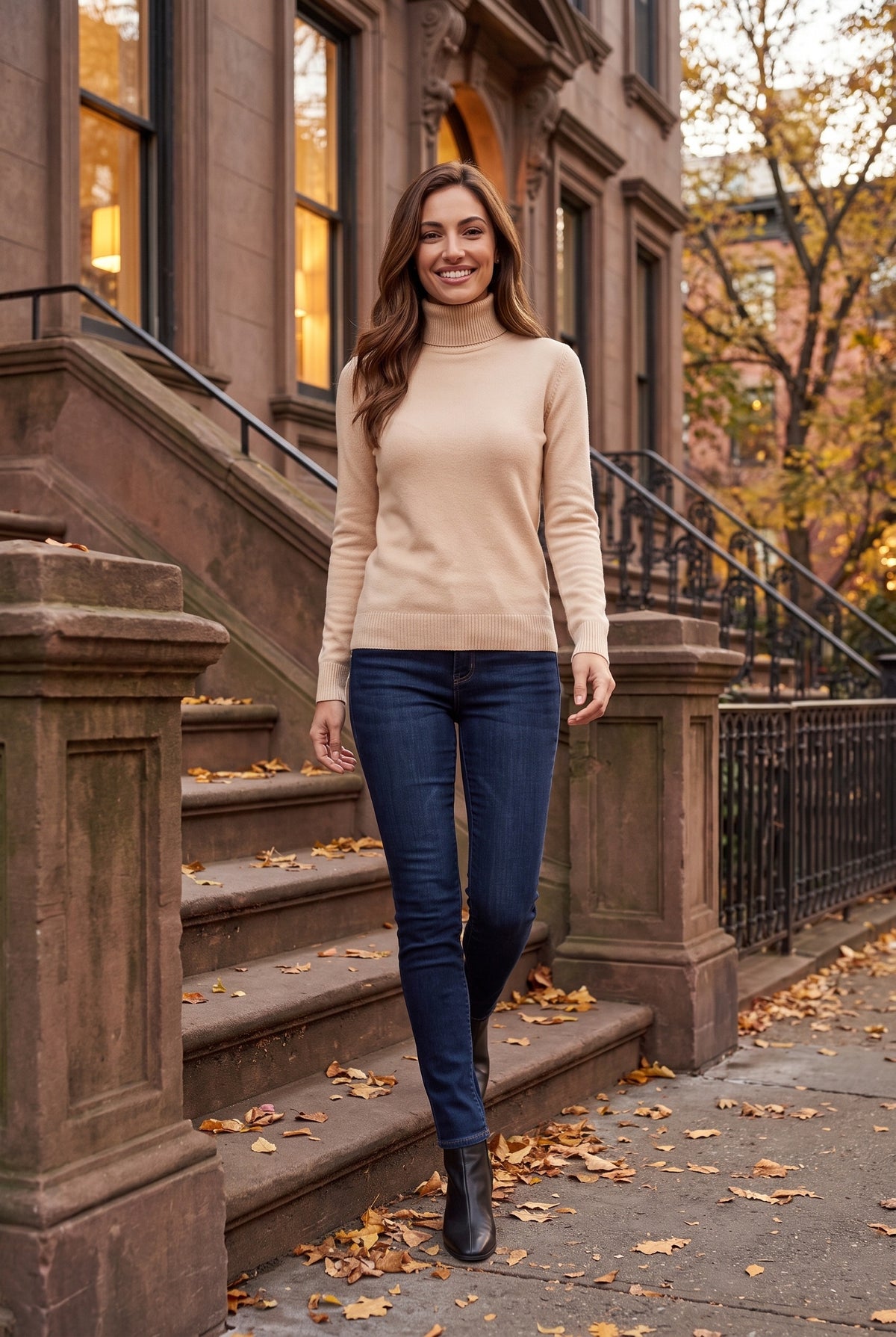 IVANA Fine Knit Roll Neck Jumper, lifestyle