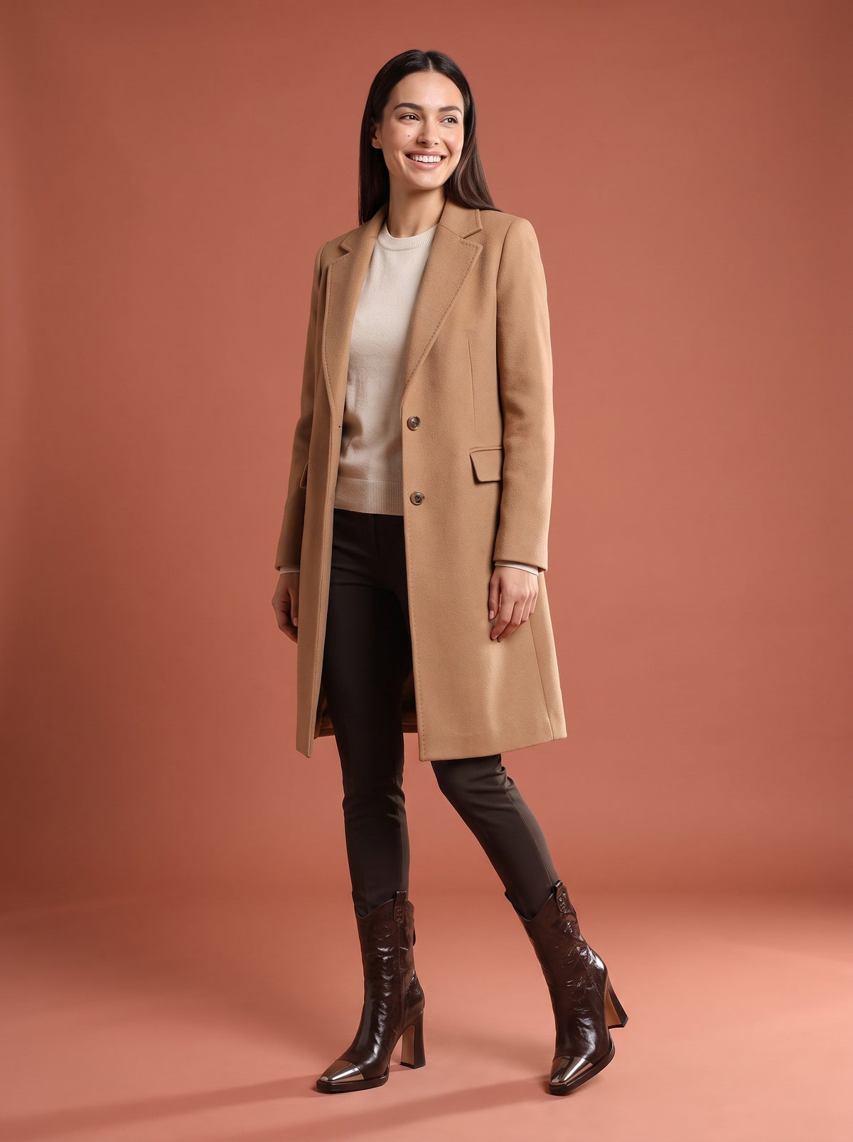 KAYLA Pointed Toe Heeled Ankle Boots, worn full length