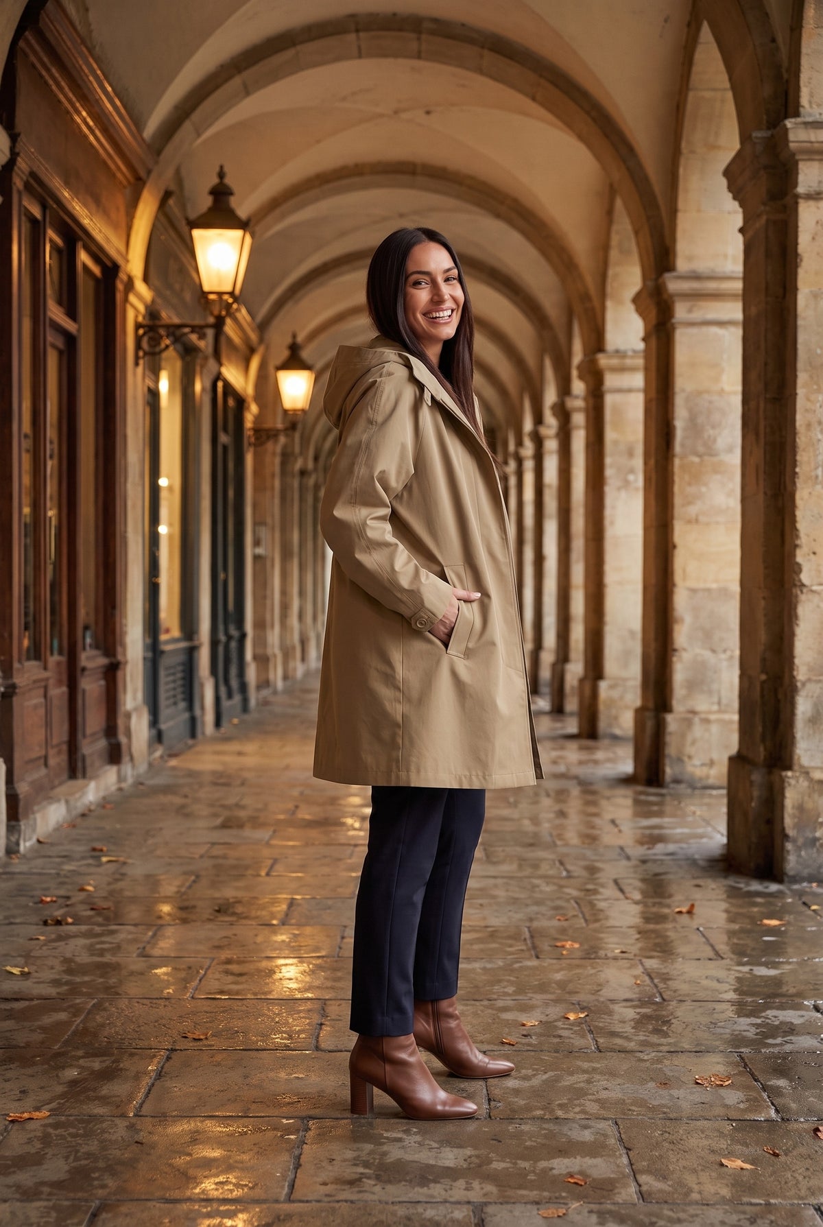 KENNEDY Hooded Oversized Trench Coat, lifestyle