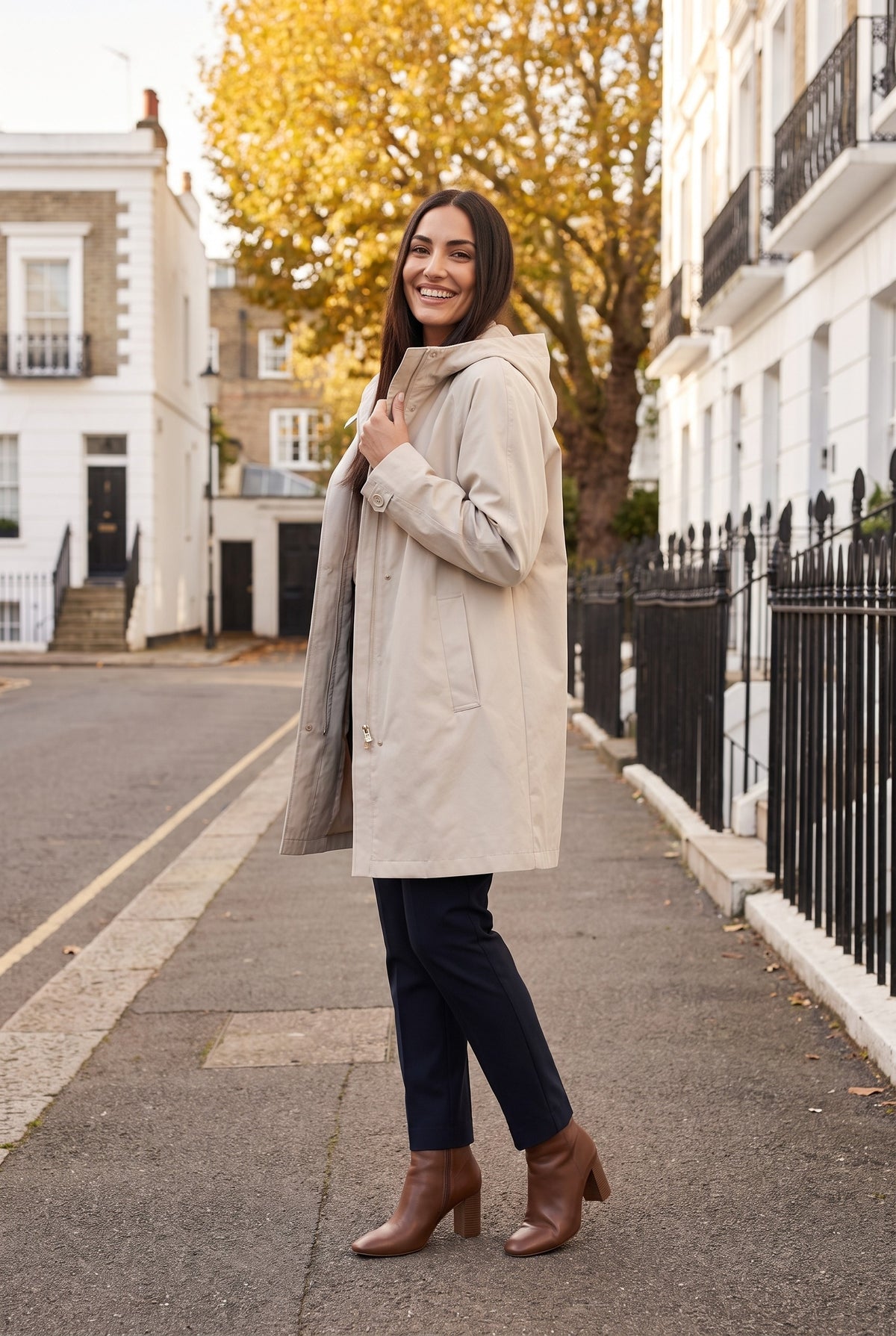 KENNEDY Hooded Oversized Trench Coat, lifestyle