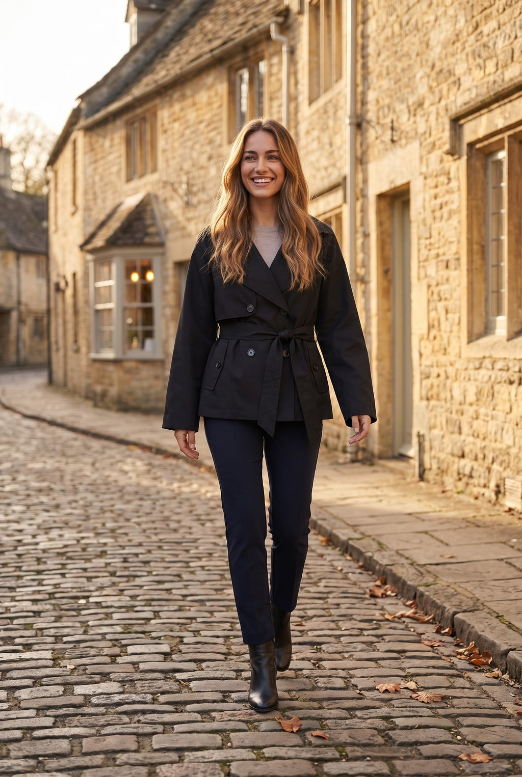 LEIA Belted Short Trench Jacket, lifestyle