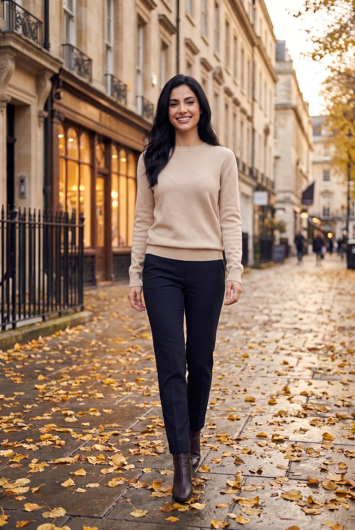 LEILANI Merino Wool Crew Neck Jumper, lifestyle