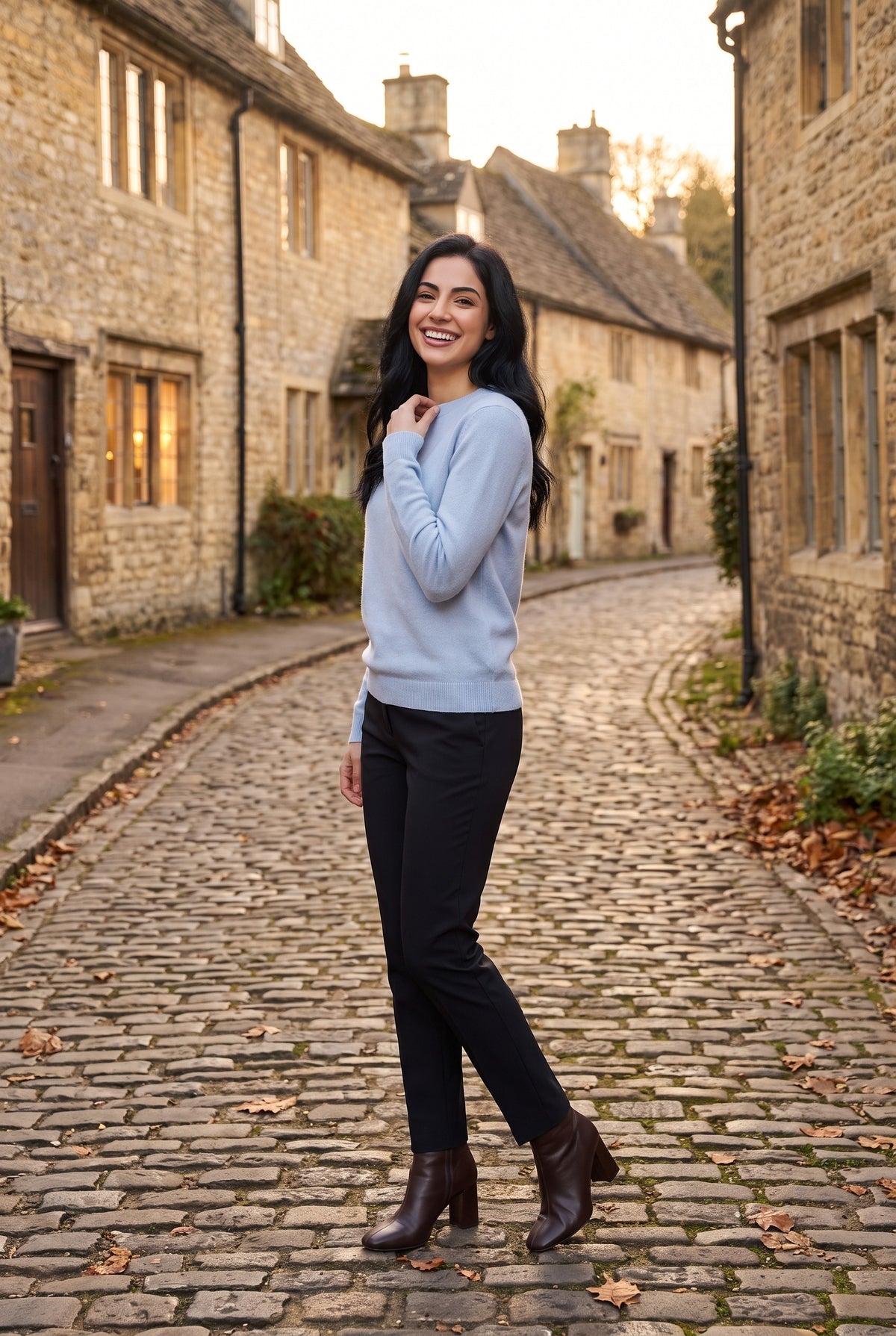 LEILANI Merino Wool Crew Neck Jumper, lifestyle