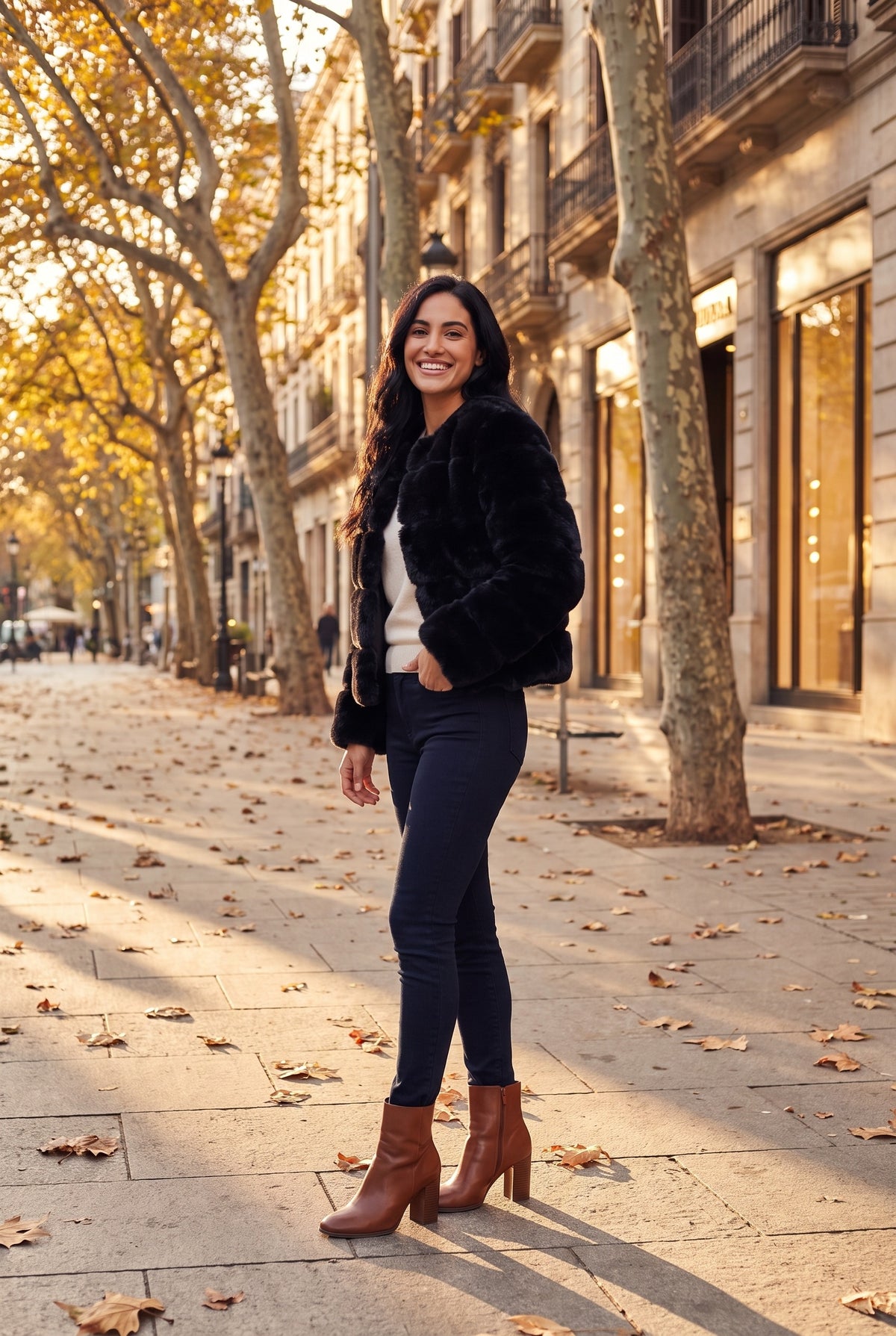MAKENNA Short Faux Fur Coat, lifestyle