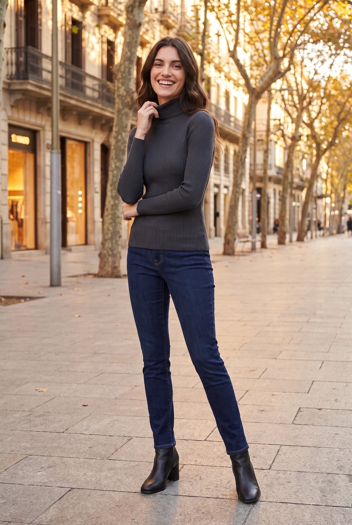 MIRANDA Fine Knit Funnel Neck Jumper, lifestyle