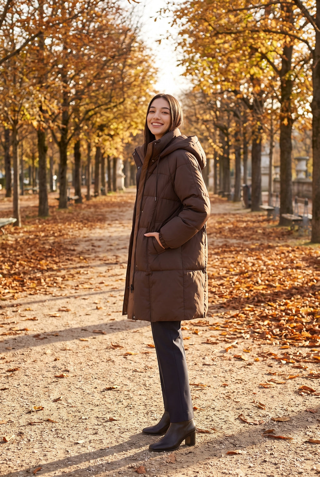 MORANA Hooded Long Puffer Coat, lifestyle