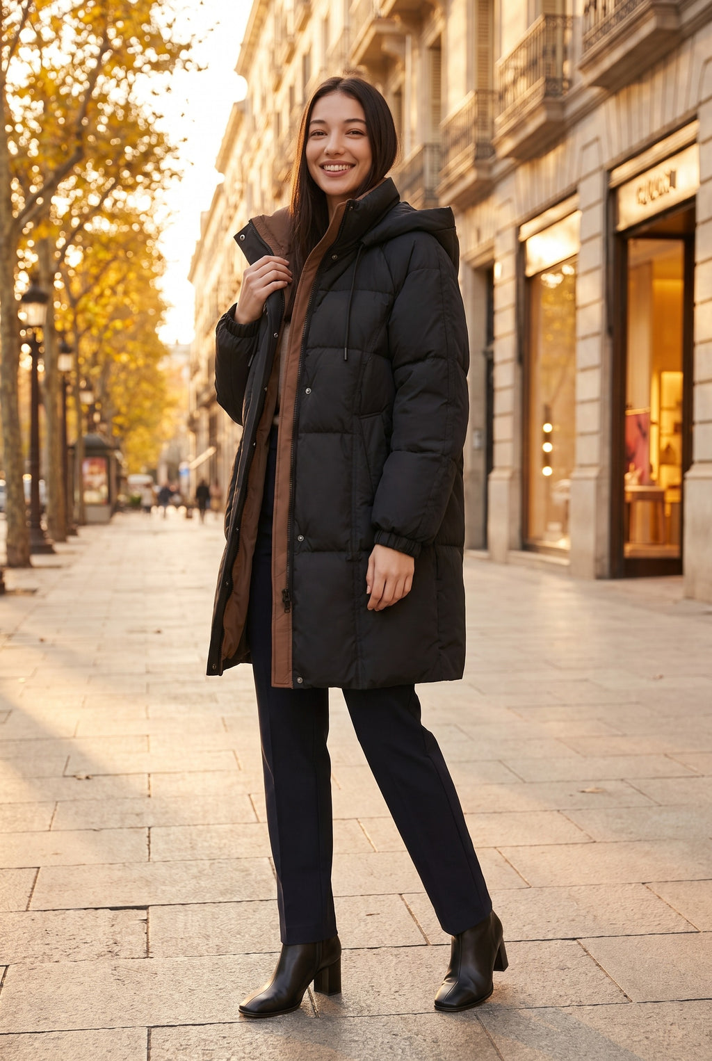 MORANA Hooded Long Puffer Coat, lifestyle