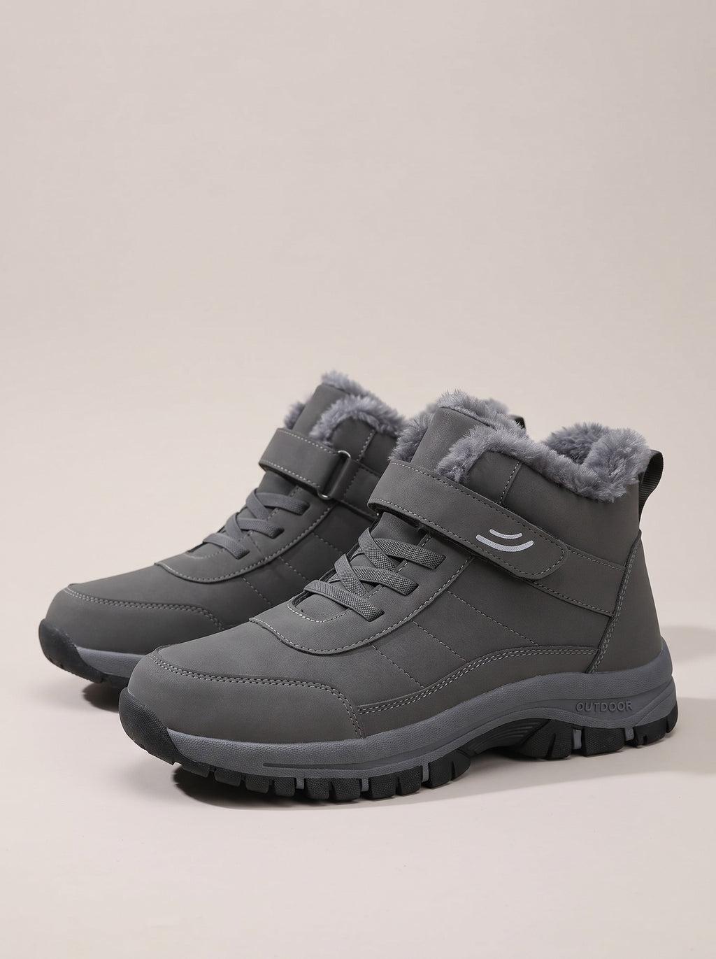 NAYELI Faux Fur Lined Snow Boots in grey, front