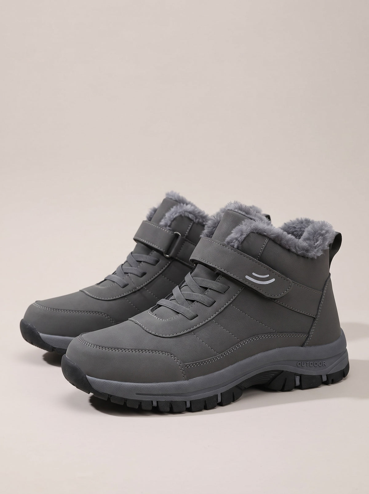 NAYELI Faux Fur Lined Snow Boots in grey, front