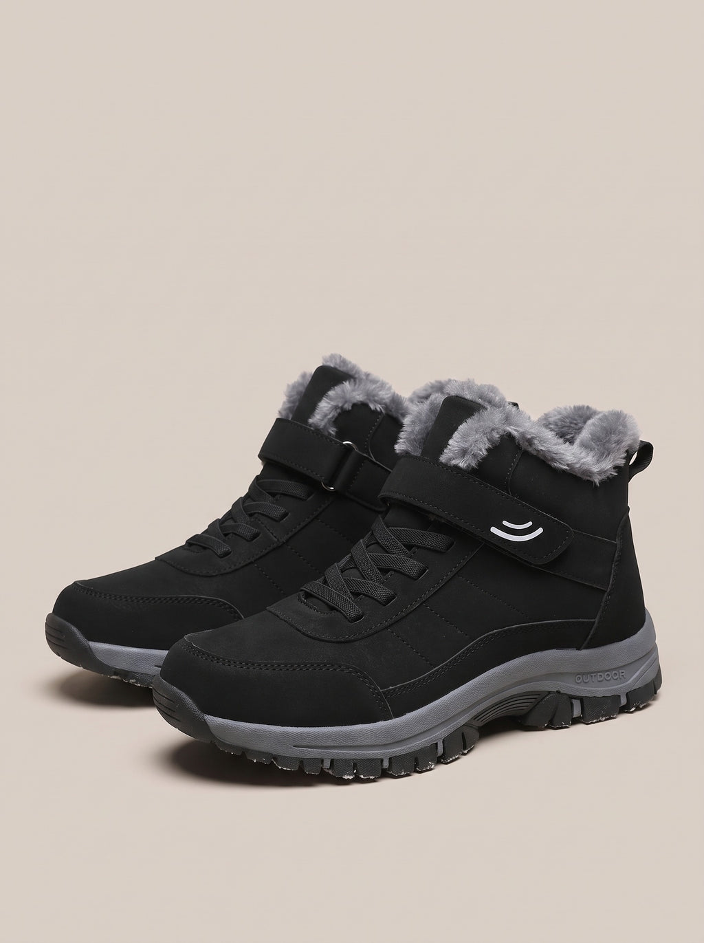 NAYELI Faux Fur Lined Snow Boots in black, front