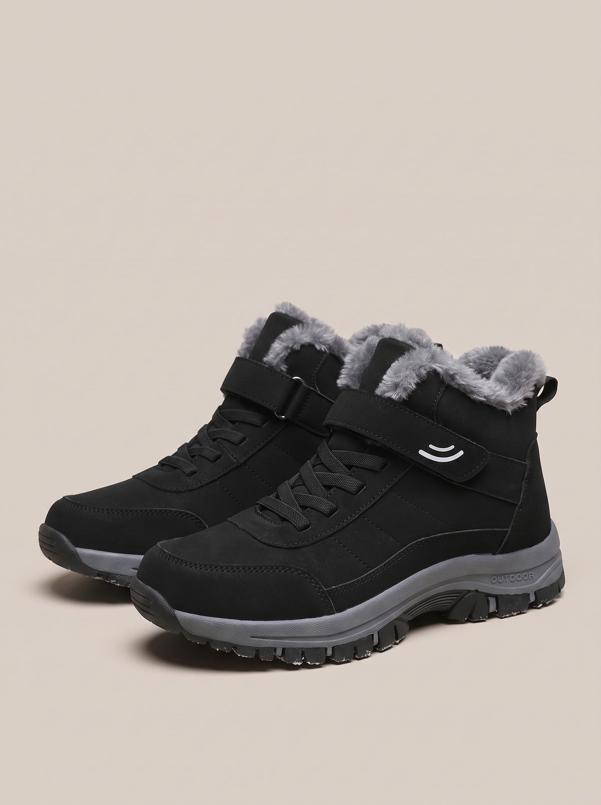 NAYELI Faux Fur Lined Snow Boots in black, front