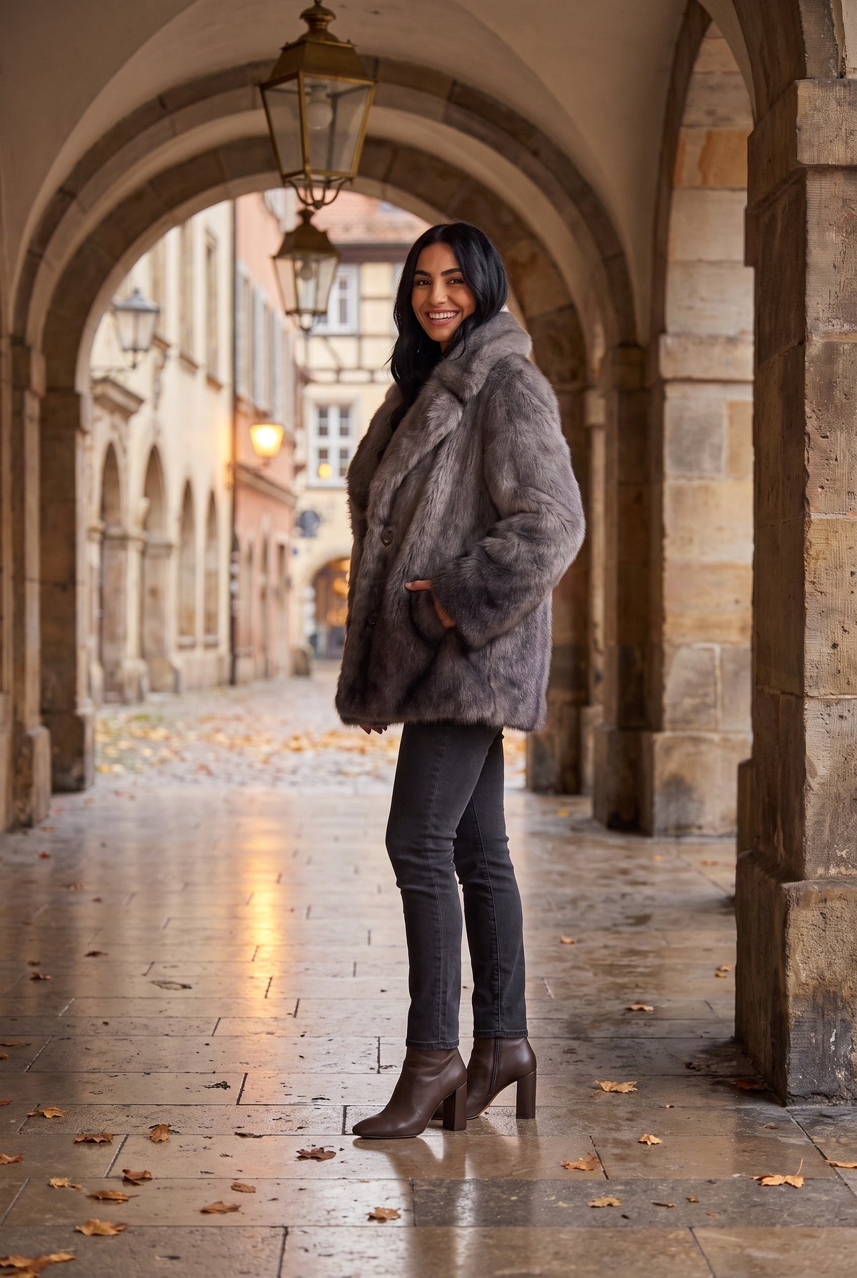 OPAL Oversized Faux Fur Coat, lifestyle