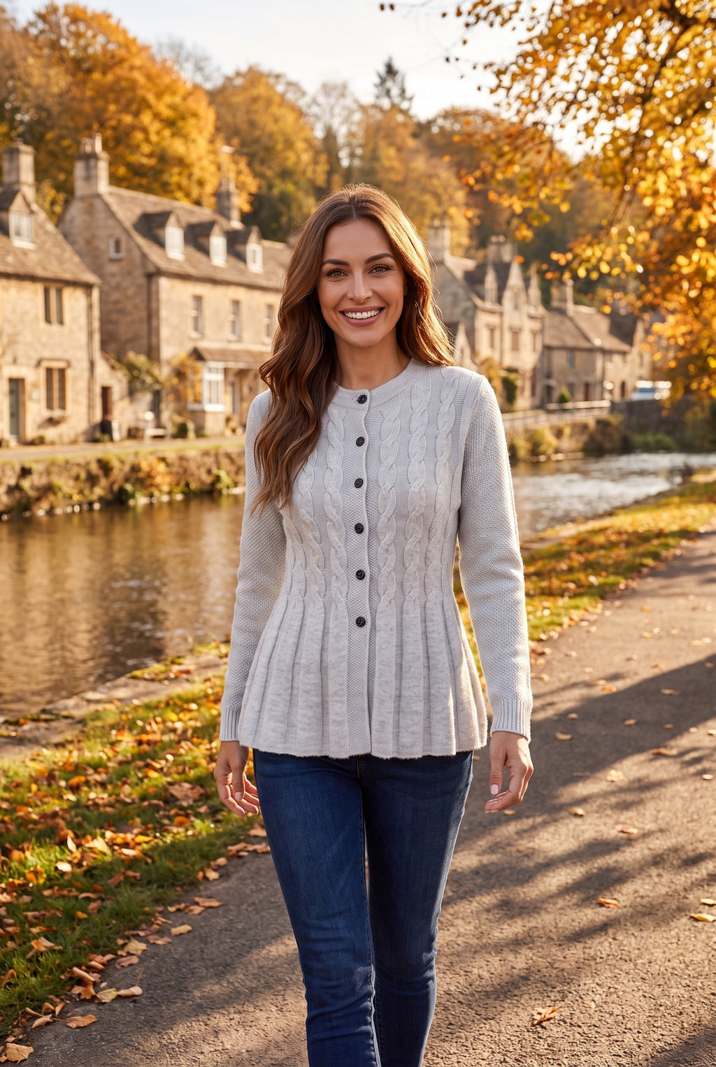 PAISLEY Longline Button Knitted Cardigan, lifestyle
