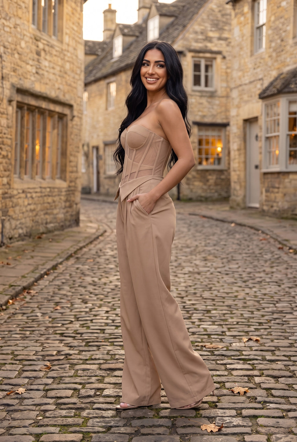 PALOMA Corset Wide Leg Jumpsuit, lifestyle