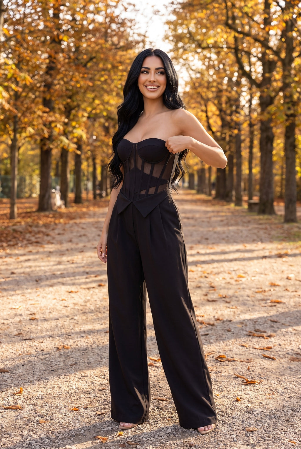 PALOMA Corset Wide Leg Jumpsuit, lifestyle