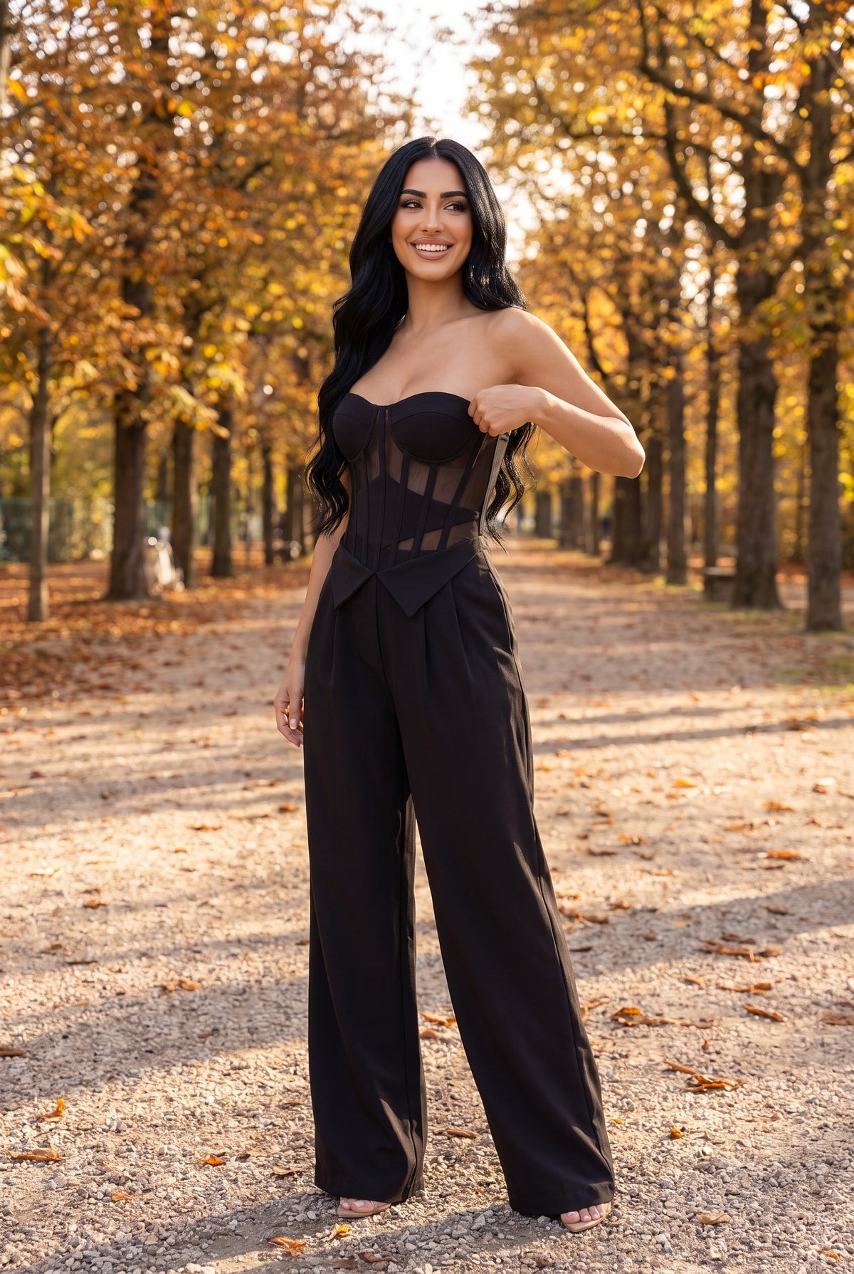 PALOMA Corset Wide Leg Jumpsuit, lifestyle