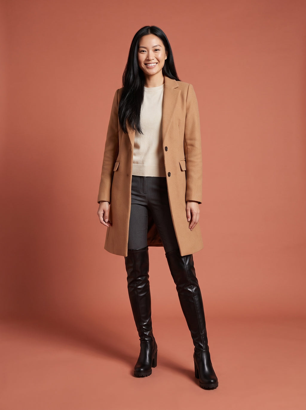 PARKER Stretch Over The Knee Heeled Boots, worn full length