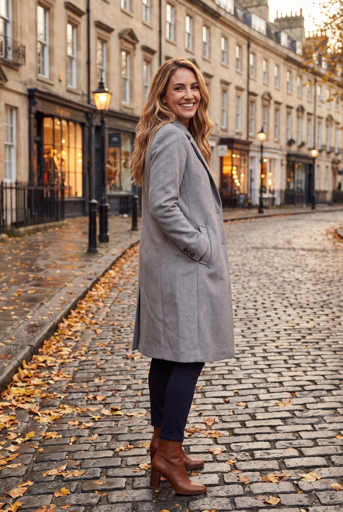 PAYTON Open Front Longline Coat, lifestyle