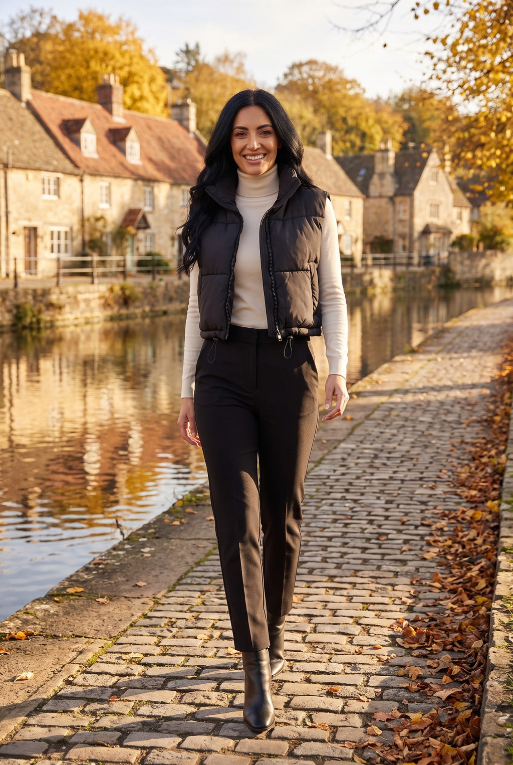 SAGE Cropped Puffer Gilet, lifestyle