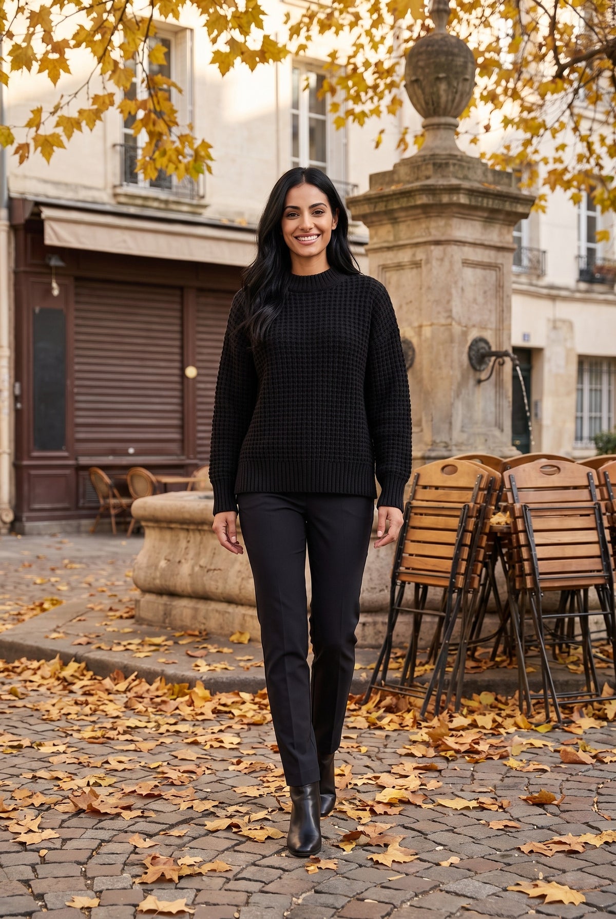 VALERIE Chunky Knit Side Split Jumper, lifestyle