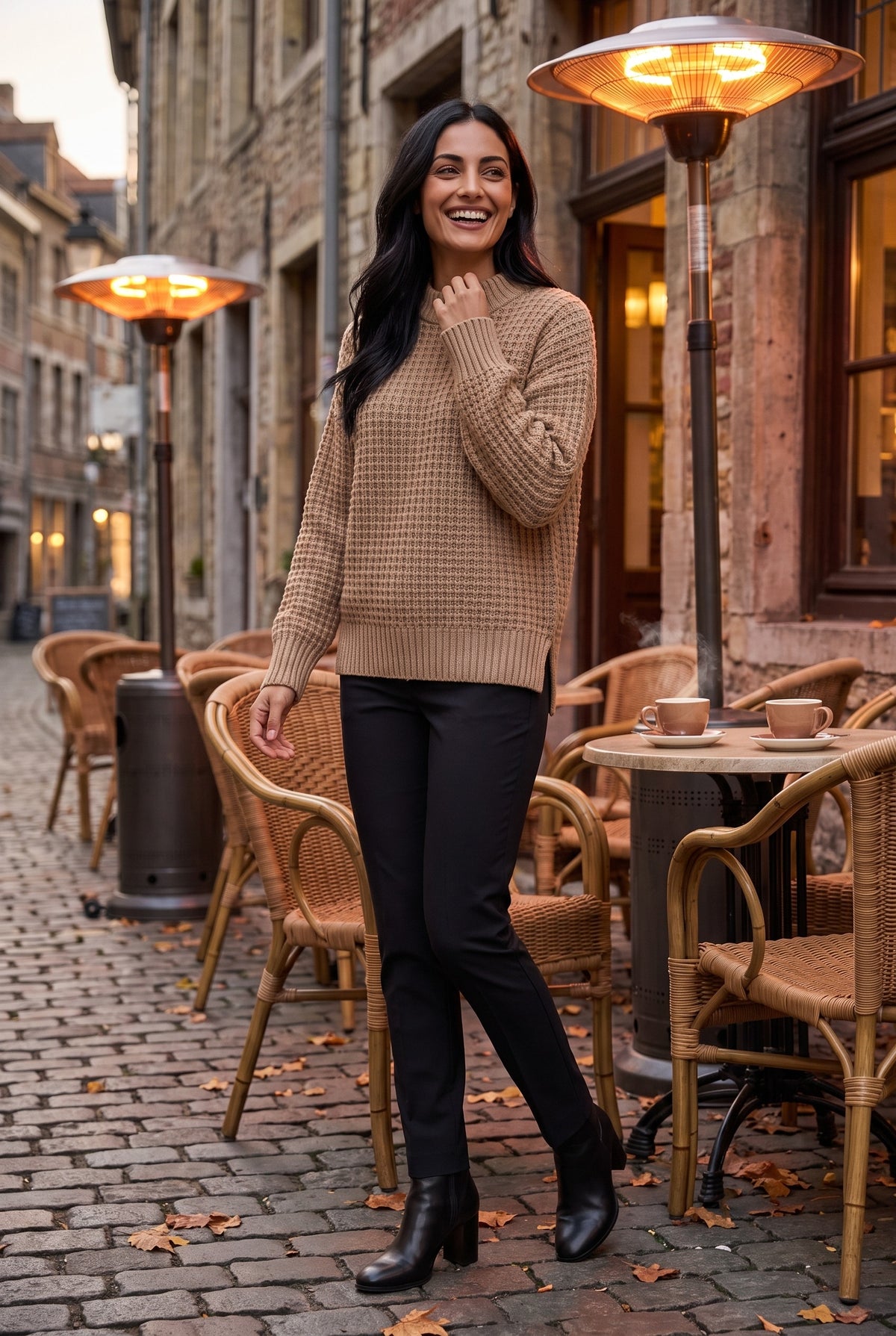 VALERIE Chunky Knit Side Split Jumper, lifestyle