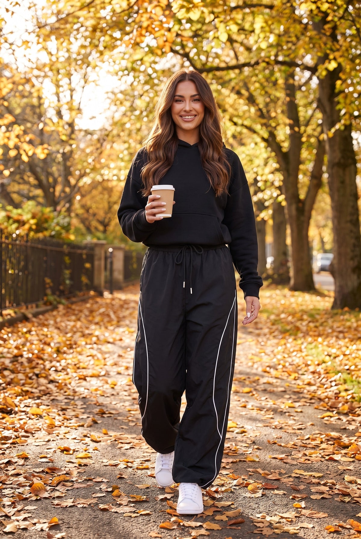 VIENNA Side Stripe Wide Leg Trousers, lifestyle