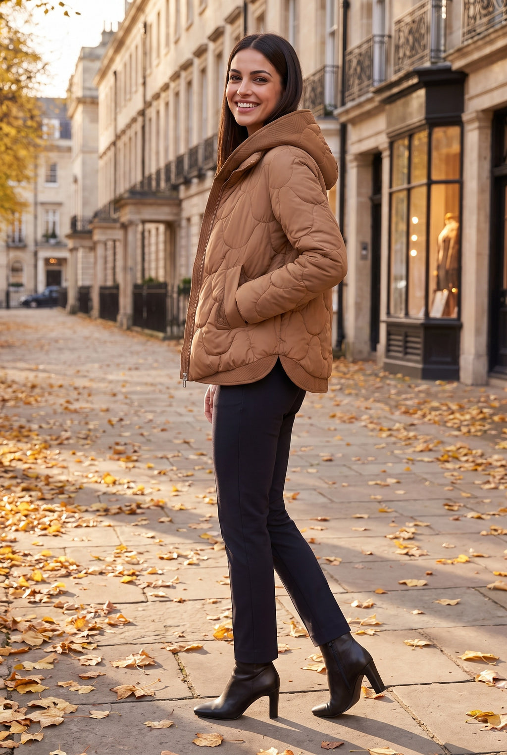 WILLOW Quilted Hooded Cropped Puffer Jacket, lifestyle