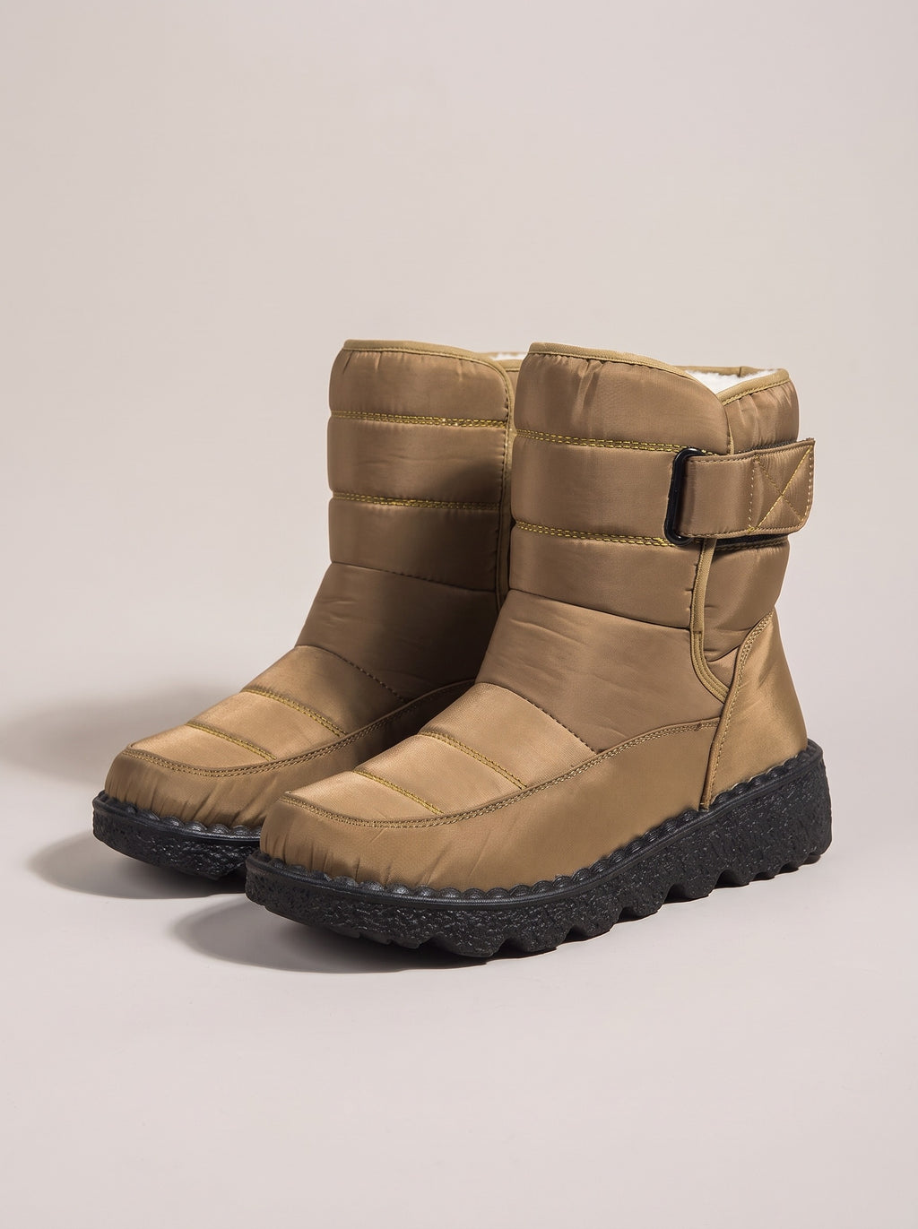ZOEY Quilted Waterproof Snow Boots in yellow, front